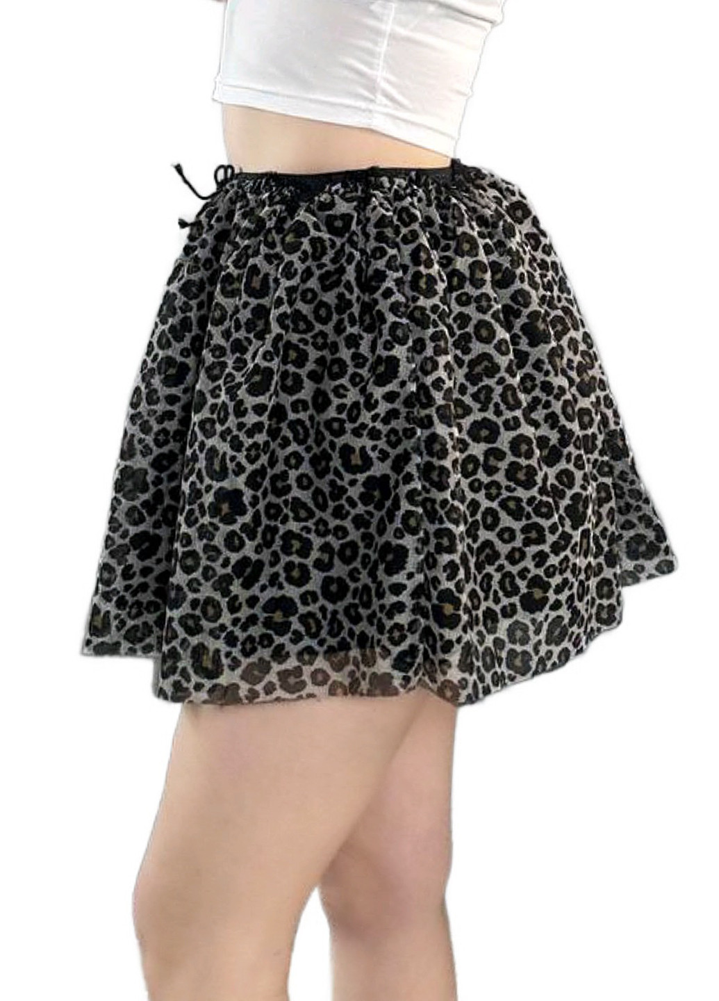 Разноцветная кэжуал леопардовая юбка H&M пышная