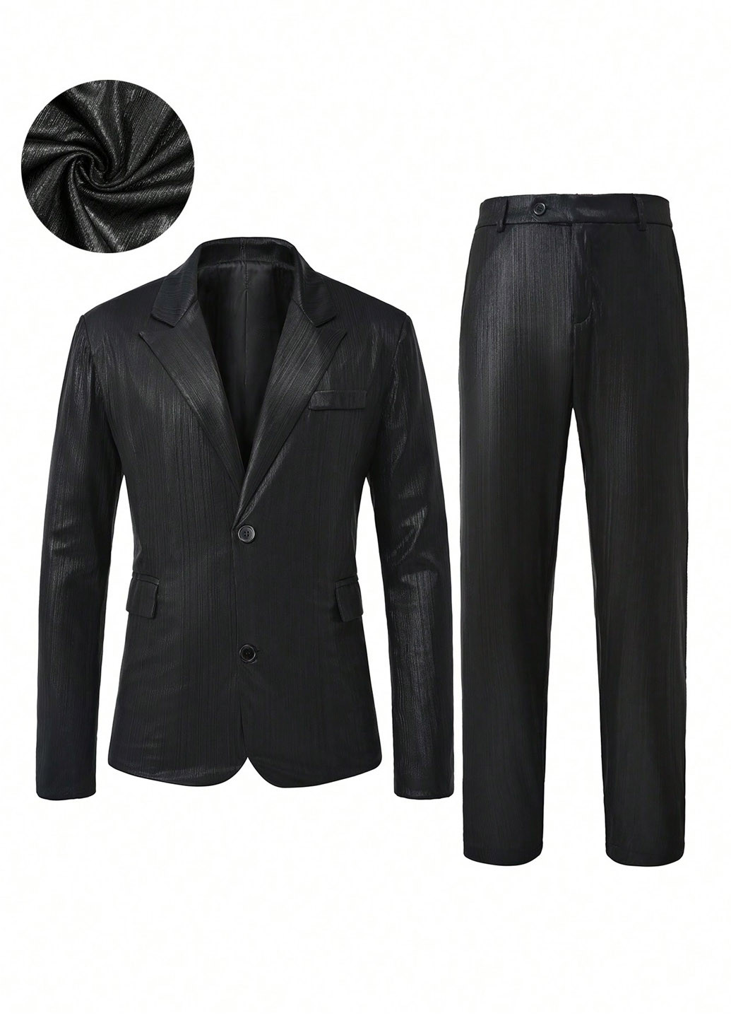 Черный демисезонный костюм (пиджак, брюки) брючный SHEIN