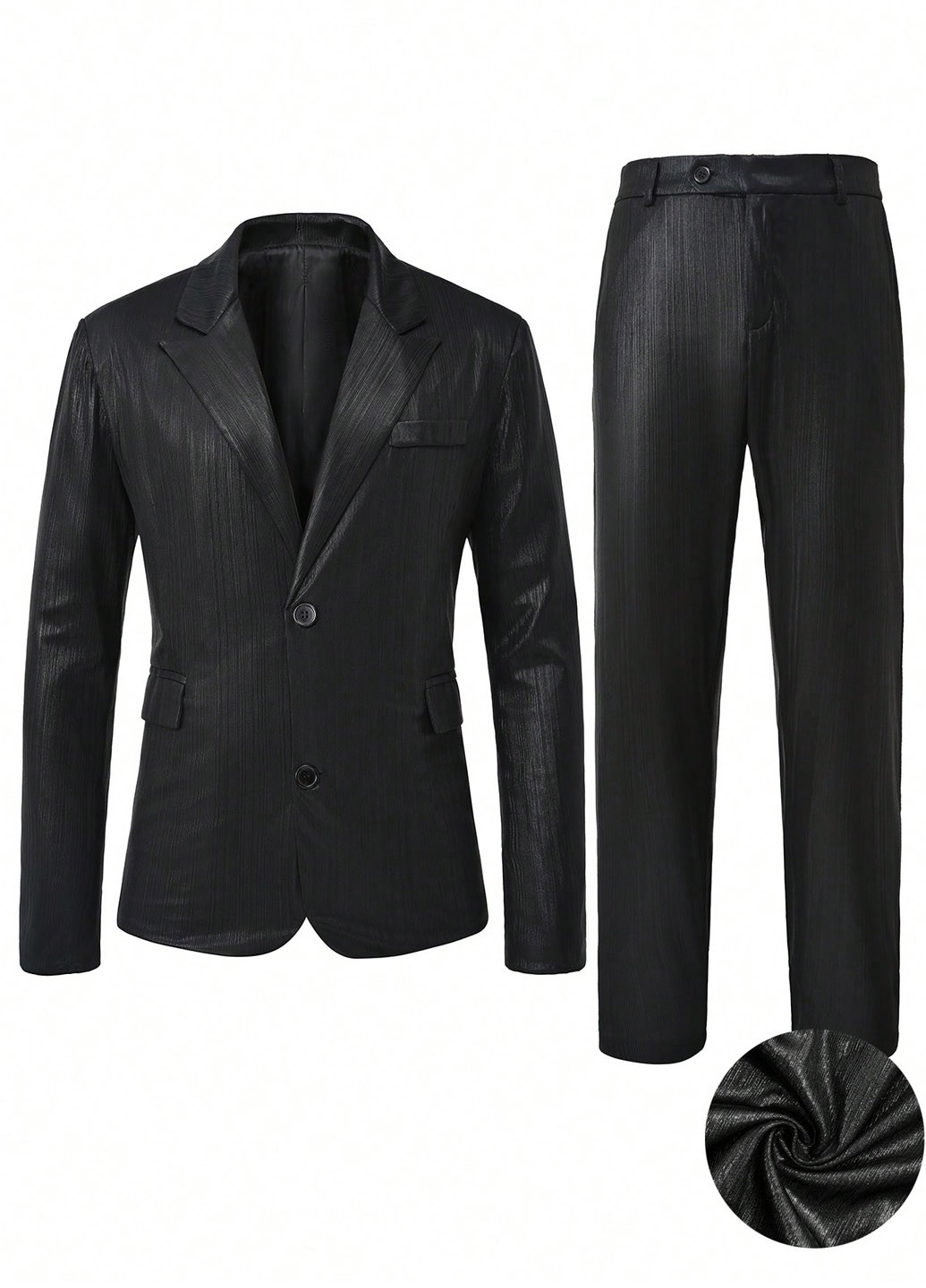 Черный демисезонный костюм (пиджак, брюки) брючный SHEIN