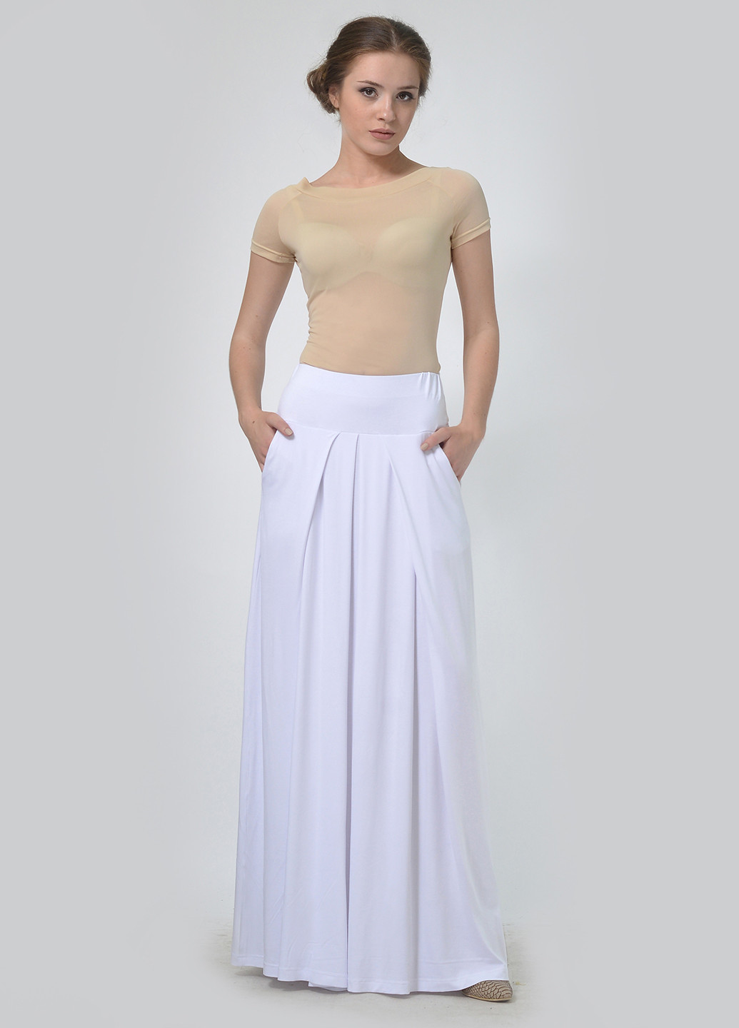 Белая кэжуал однотонная юбка Lila Kass баллон