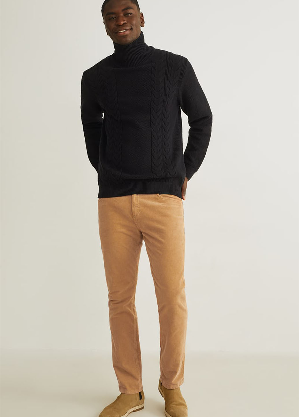 Бежевые кэжуал демисезонные зауженные брюки C&A