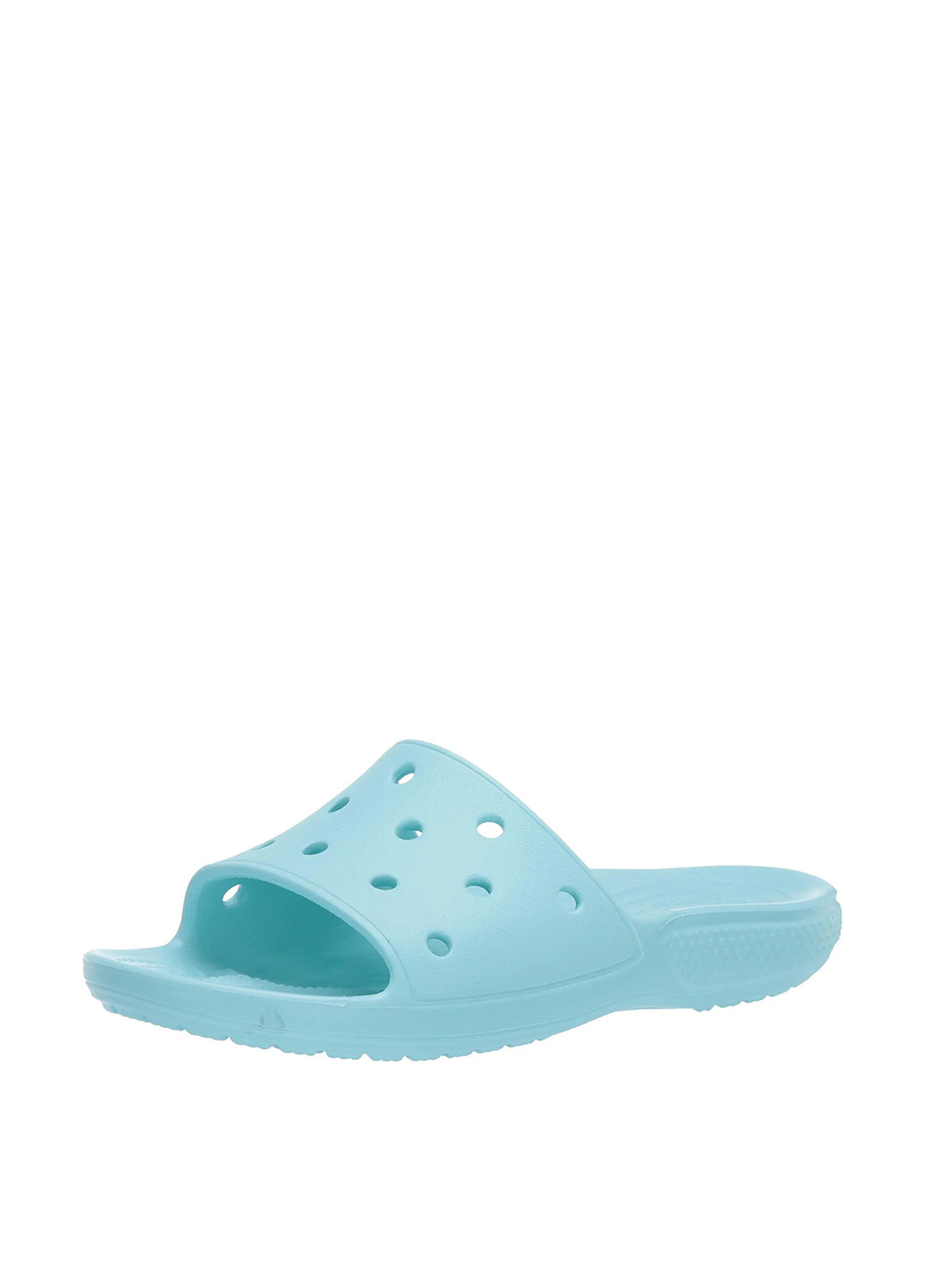 Голубые шлепанцы Crocs с перфорацией