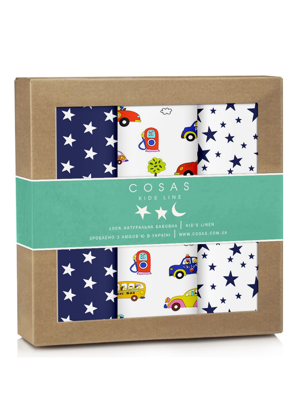 Набір пелюшок бязь CARS STARS STARSFALL (3 шт) Cosas (250498720)