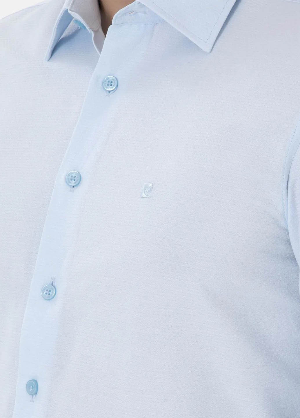 Голубой классическая рубашка однотонная Pierre Cardin