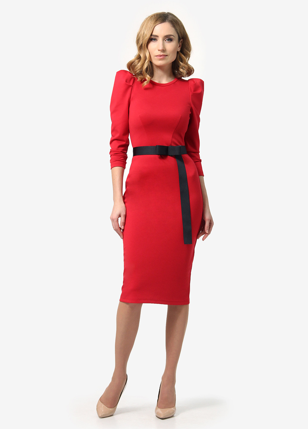 Красное кэжуал платье футляр Lada Lucci однотонное