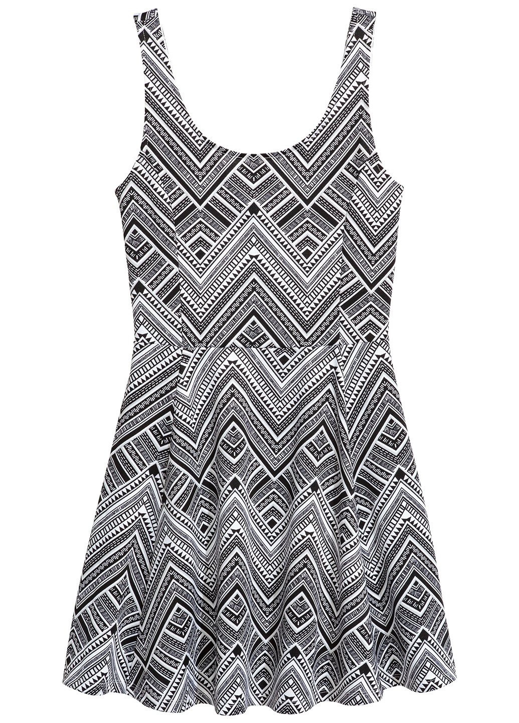 Комбинированное кэжуал платье H&M с орнаментом