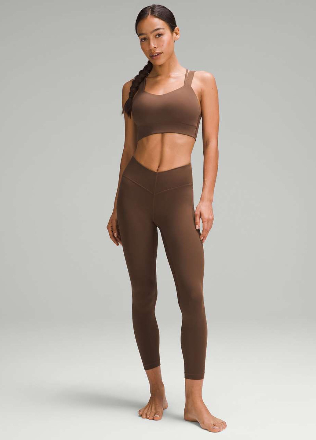 Коричневые демисезонные леггинсы Lululemon Athletica