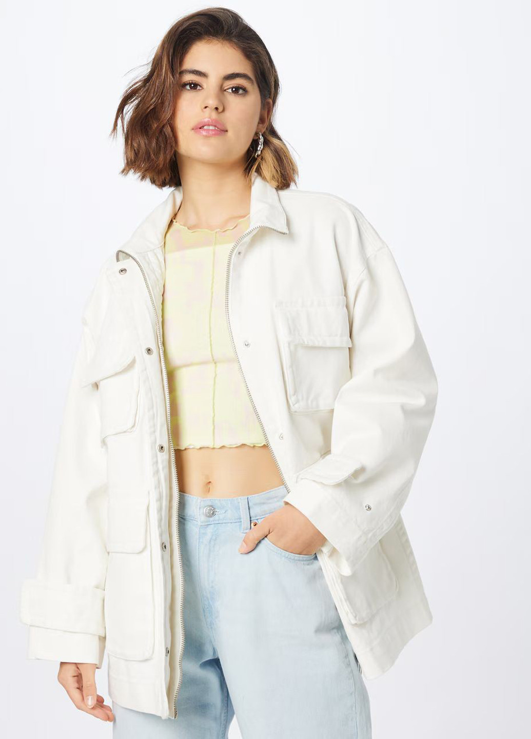 Біла демісезонна куртка Monki