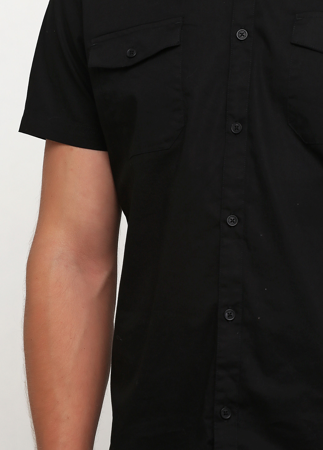 Черная кэжуал рубашка однотонная Solid