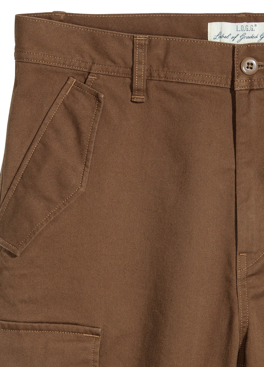 Коричневые кэжуал демисезонные со средней талией брюки H&M