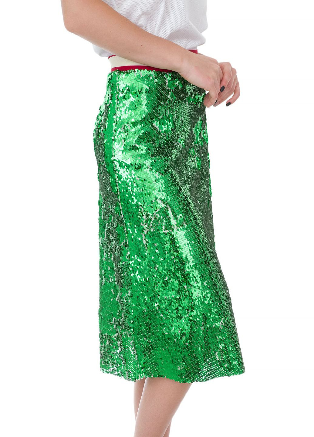 Зеленая однотонная юбка Miss Miss