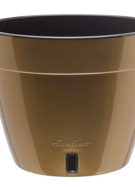 Горшок с дренажной системой AСТИ золотой-черный 15 л Santino (253250880)