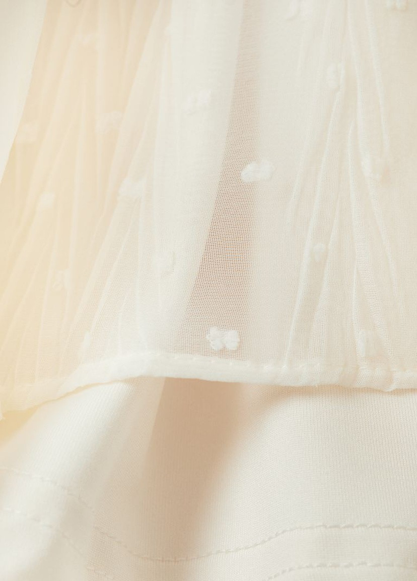 Молочное кэжуал платье из жатой ткани H&M однотонное