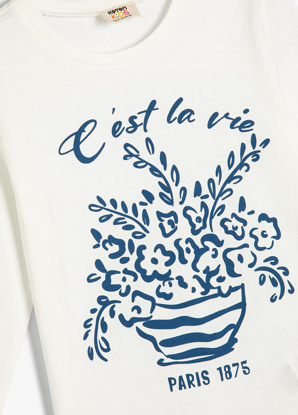 Молочный демисезонный кэжуал лонгслив KOTON с цветами