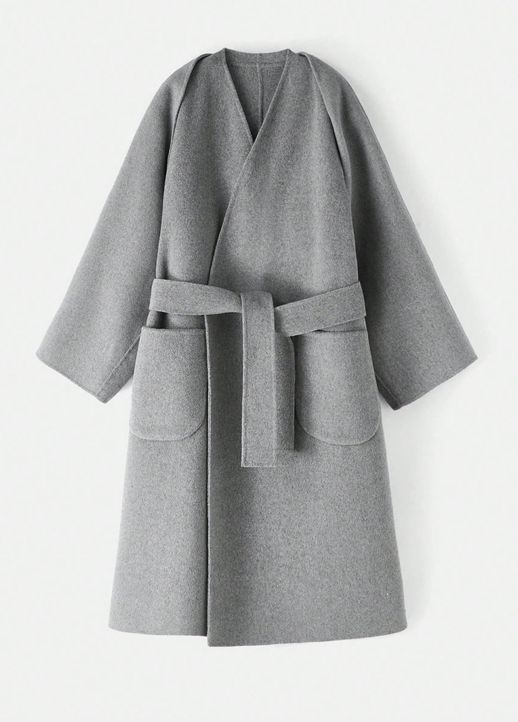 Серое демисезонное Пальто оверсайз SHEIN