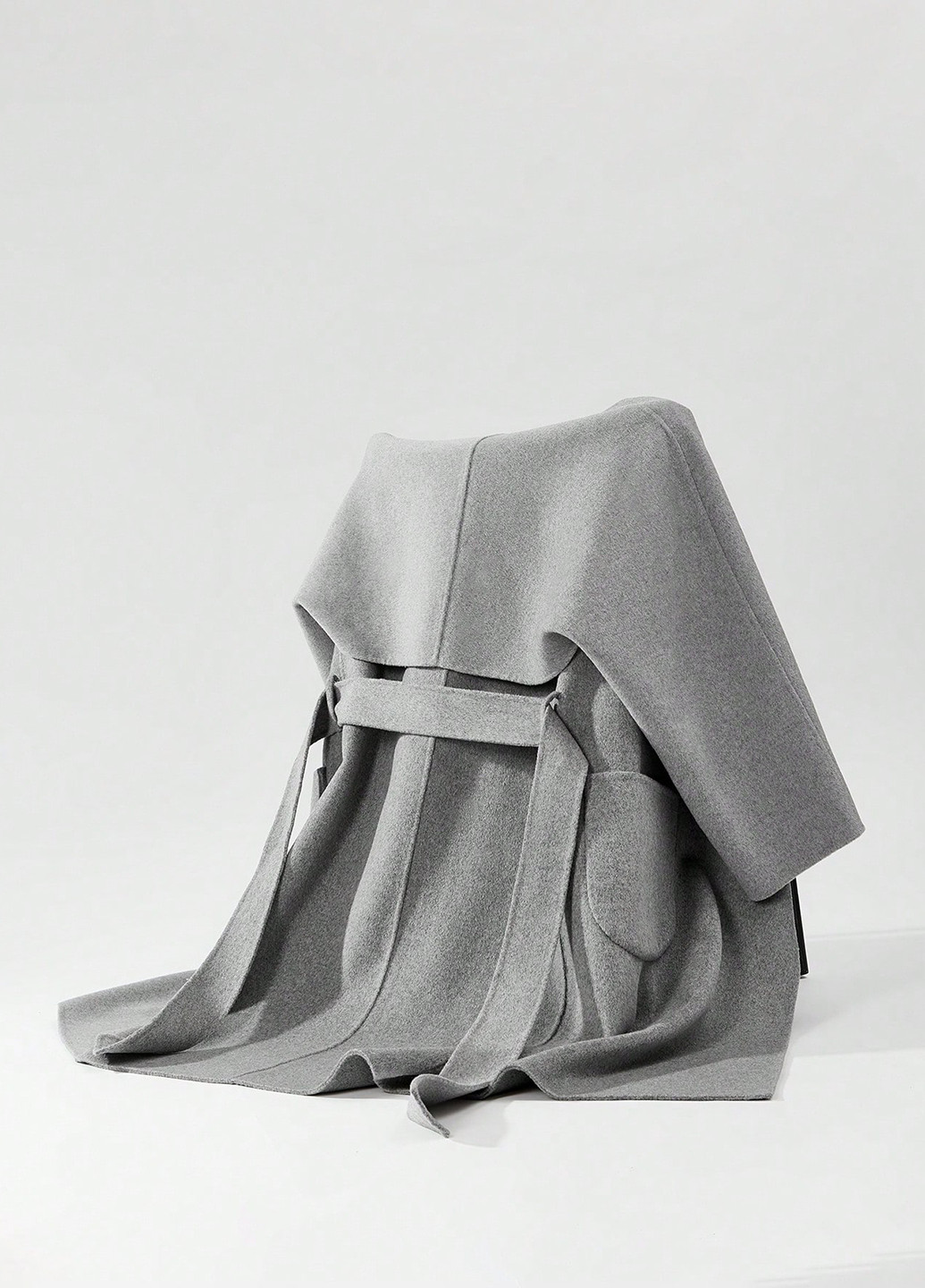 Серое демисезонное Пальто оверсайз SHEIN