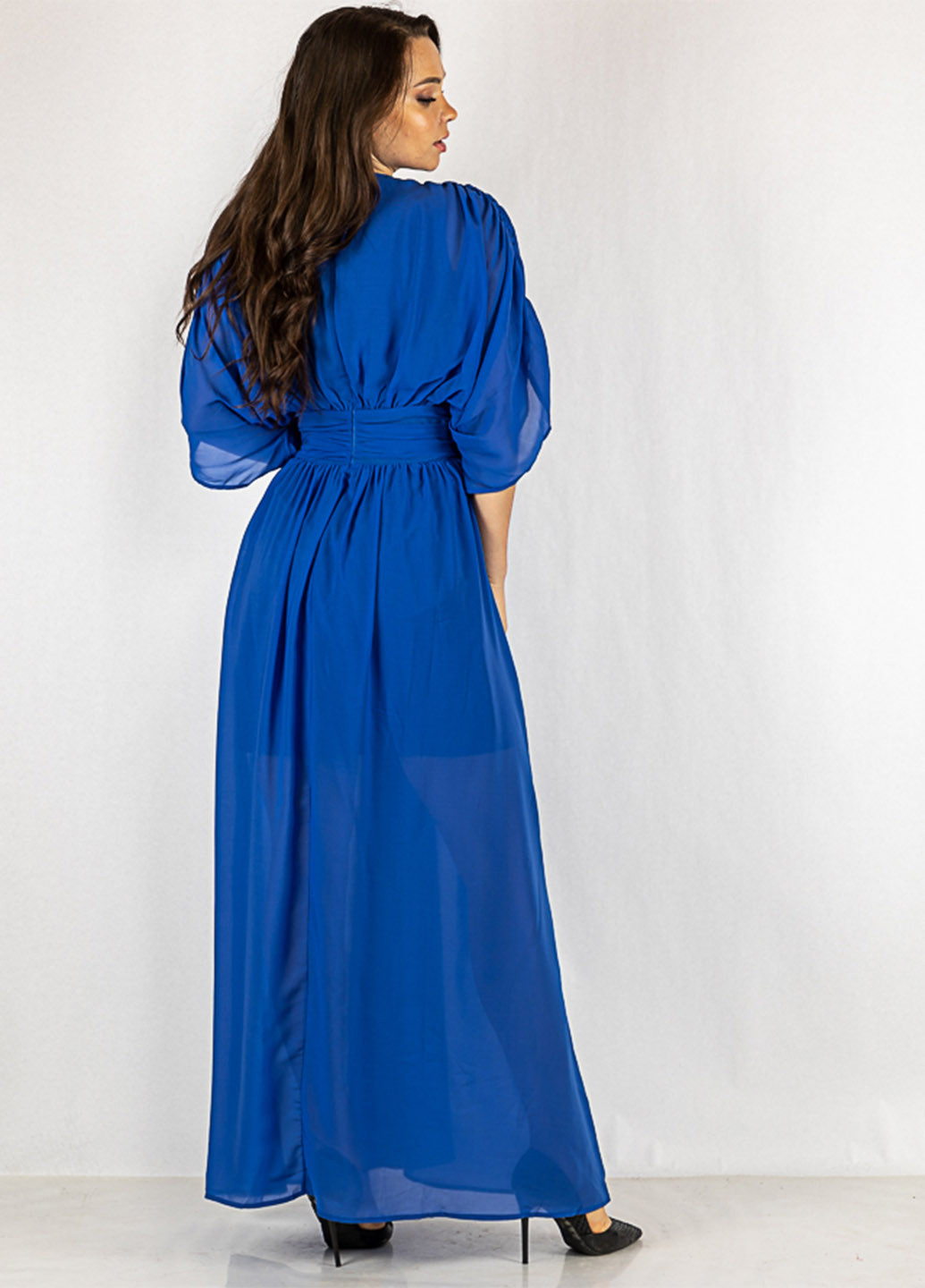 Синее праздничный платье клеш Time of Style однотонное