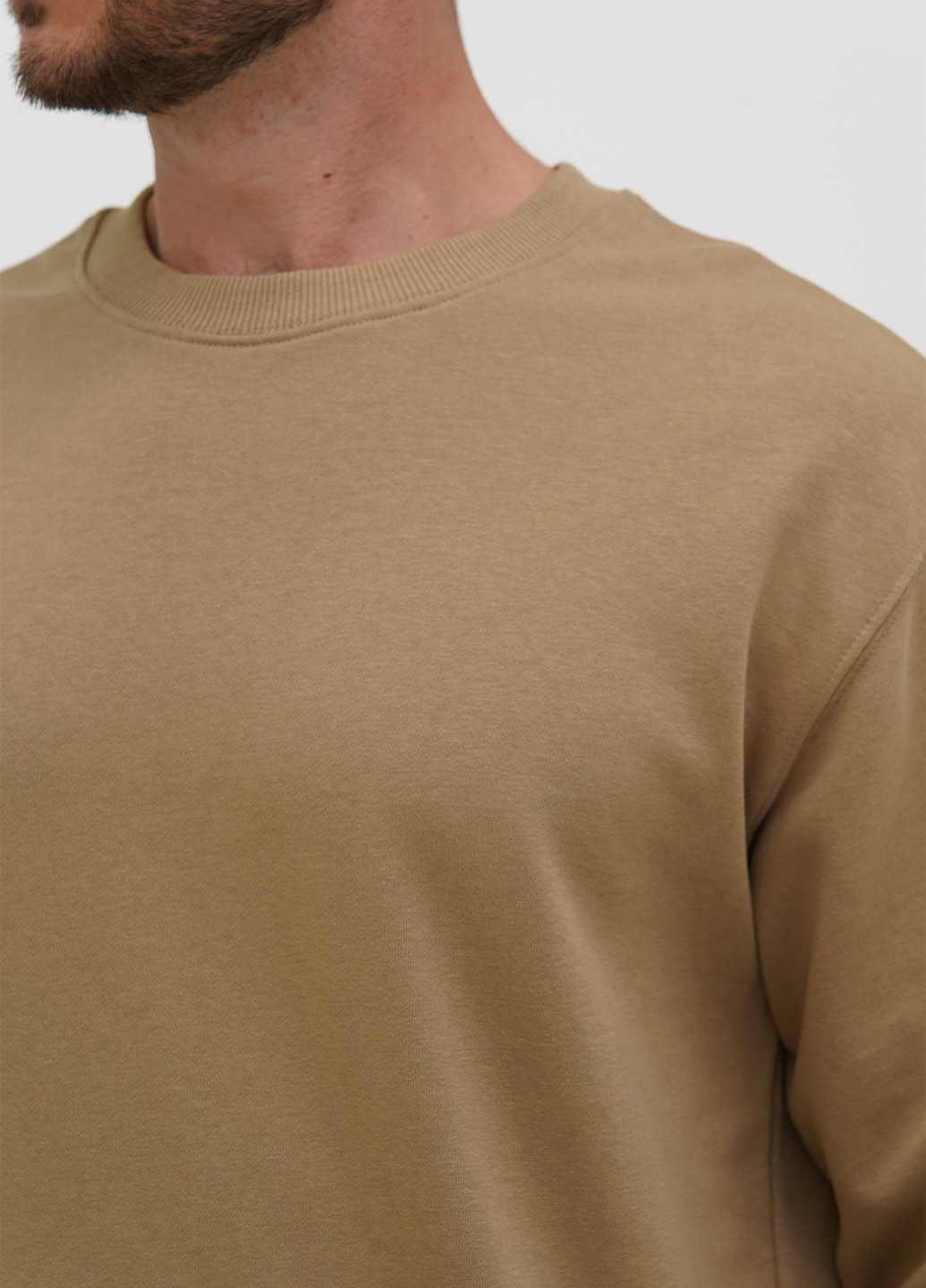 Темно-бежевый свитшот Trend Collection однотонный без декора (303023662)