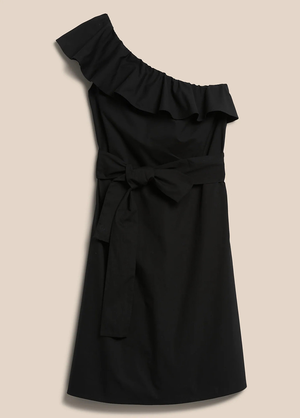 Черное кэжуал платье с открытой спиной, на одно плечо Banana Republic однотонное