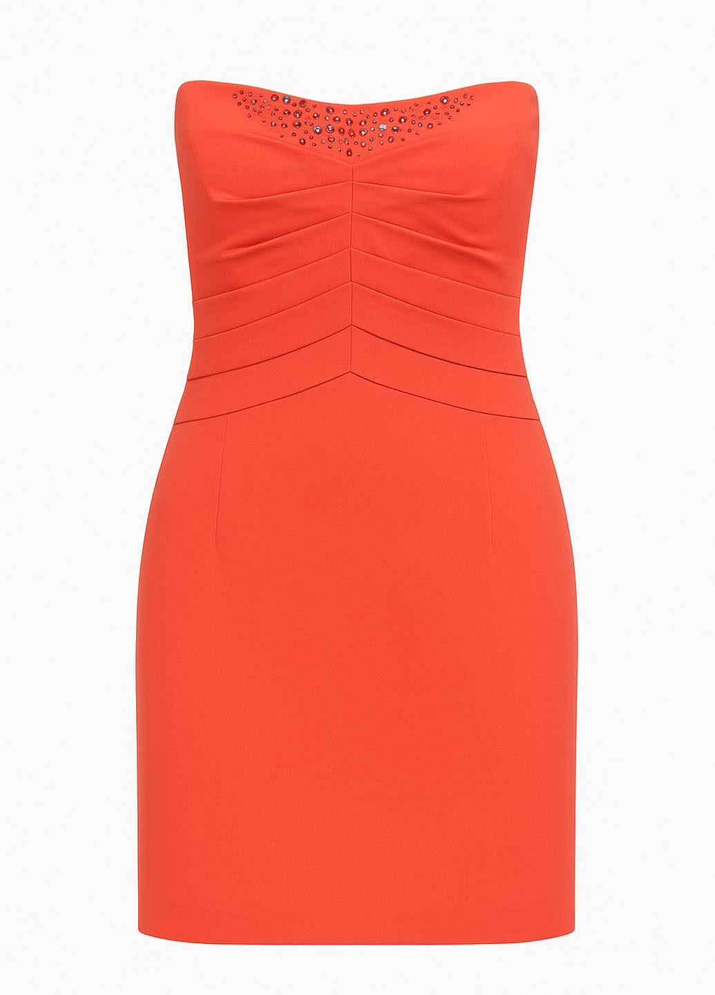 Теракотова святковий сукня з відкритими плечима, футляр, з відкритою спиною Sassofono однотонна