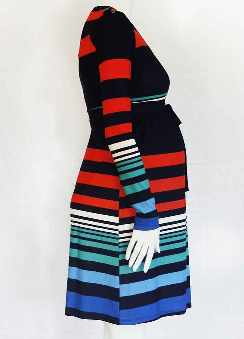 Індиго кежуал дуже м'яке і зручне плаття для вагітних в смужку різних кольорів To Be в смужку