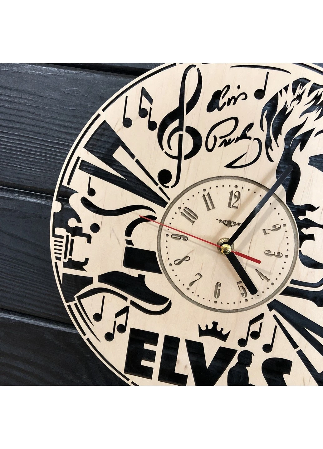 Дизайнерський настінний годинник з дерева «Elvis» 7Arts (253567833)