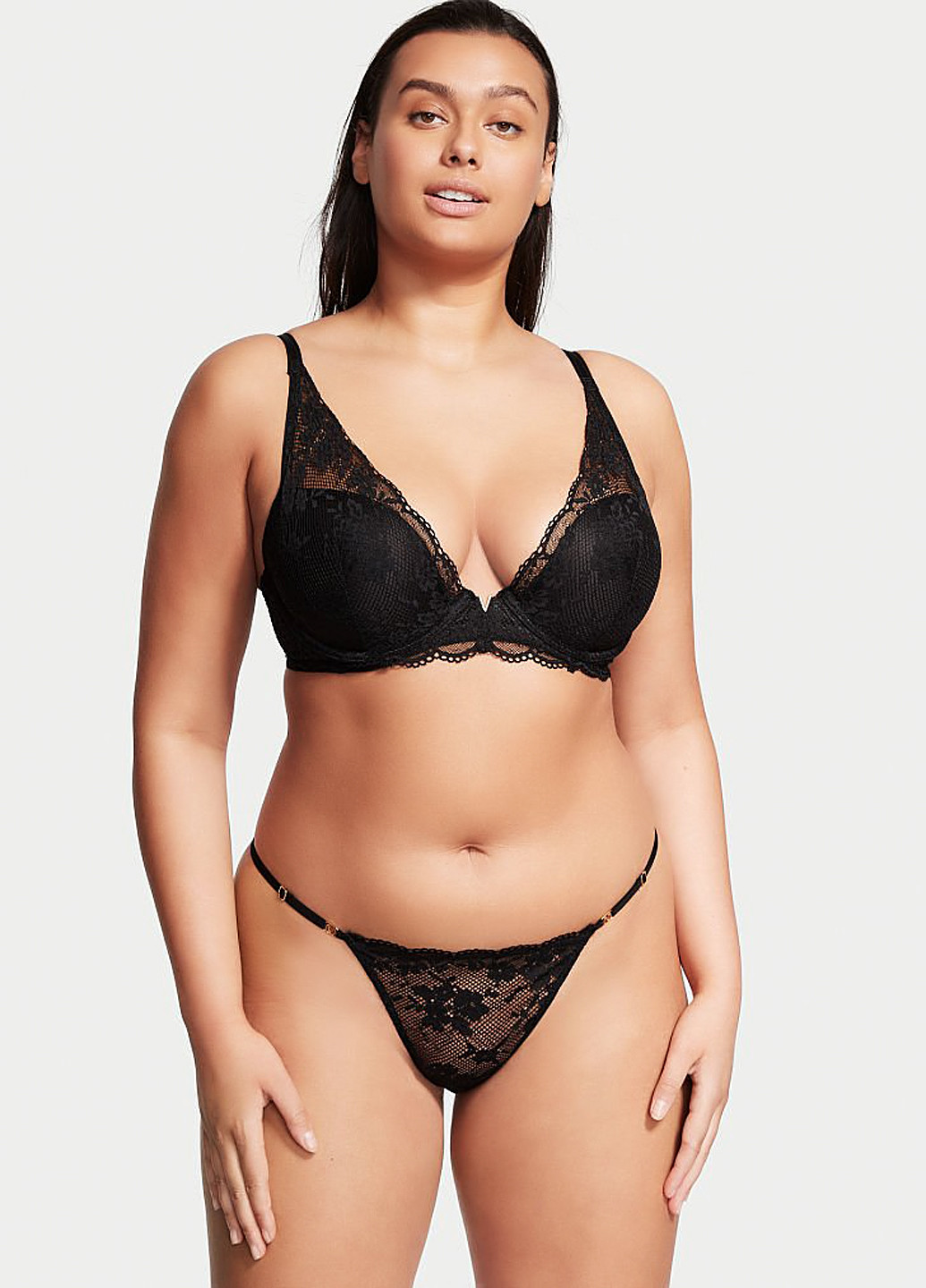 Чорний демісезонний комплект (бюстгальтер, трусики) Victoria's Secret