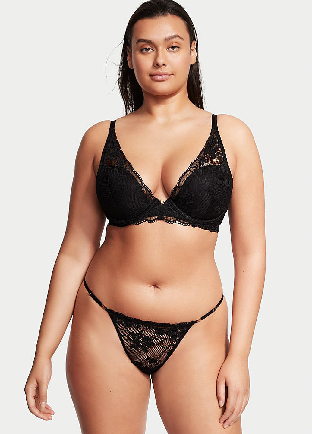 Чорний демісезонний комплект (бюстгальтер, трусики) Victoria's Secret