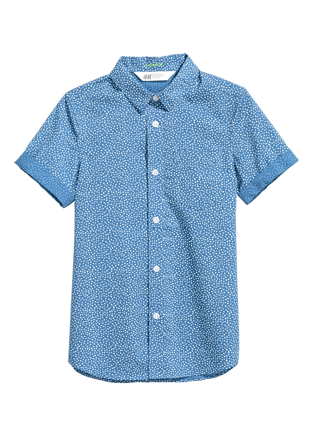 Голубой кэжуал рубашка H&M с коротким рукавом