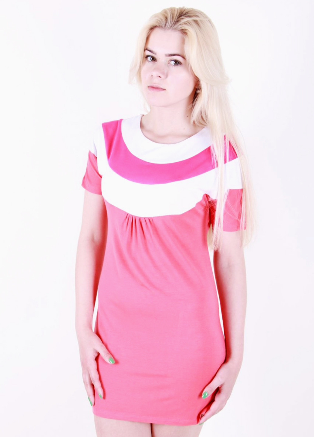 Розовое кэжуал платье Xiaoji однотонное