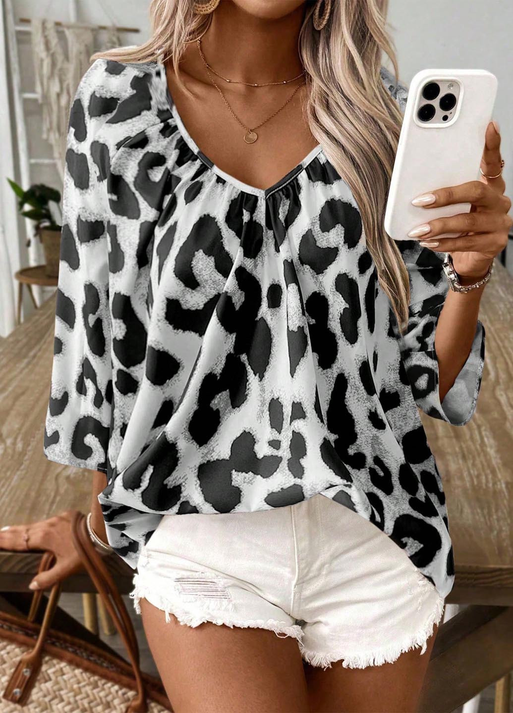 Серая блуза SHEIN