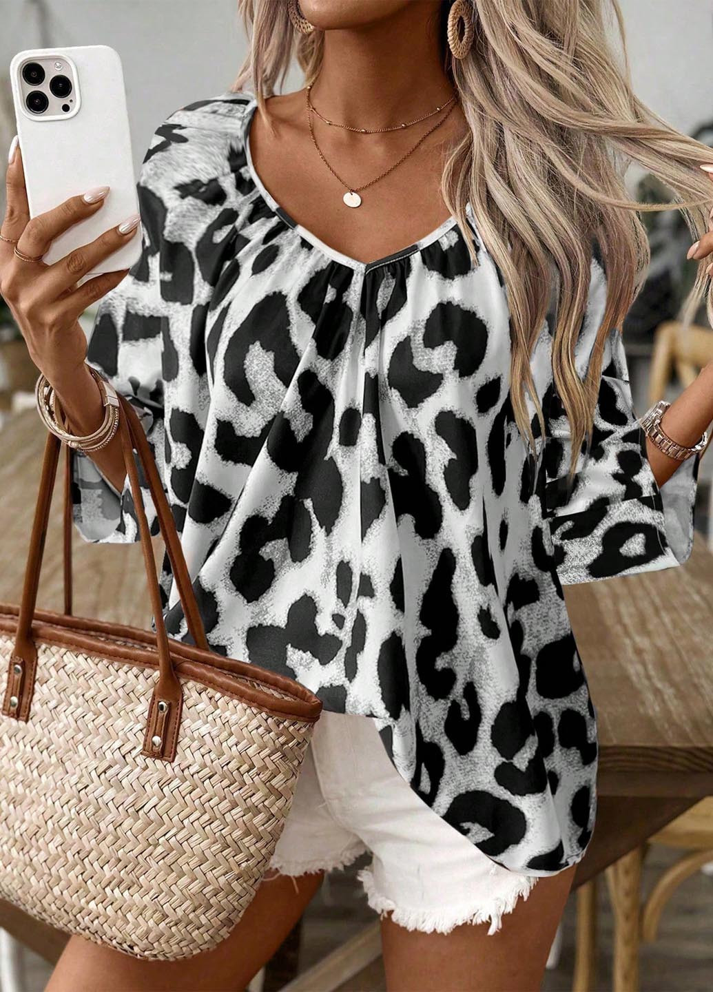 Серая блуза SHEIN