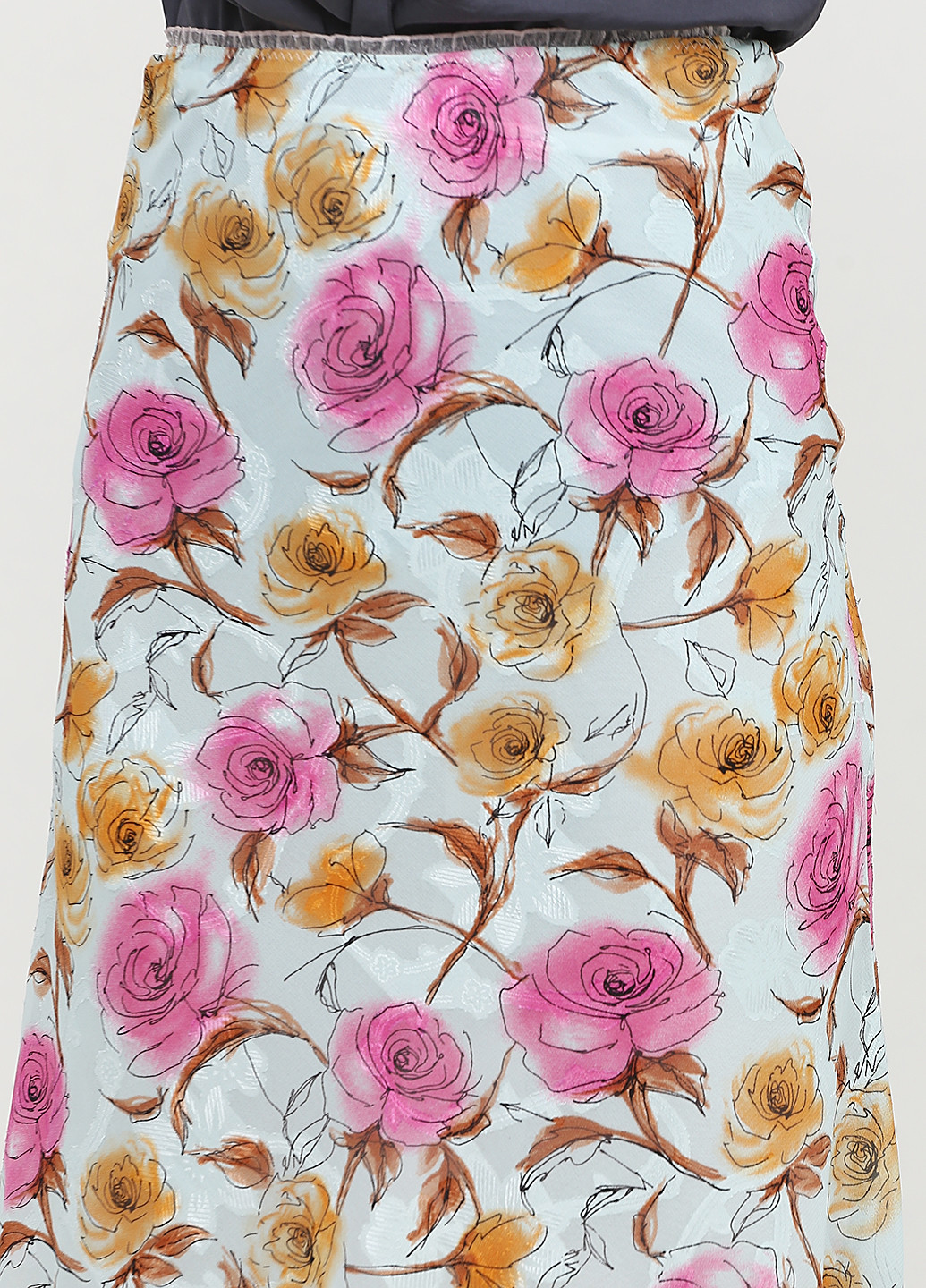 Голубая кэжуал цветочной расцветки юбка Stefanie L миди