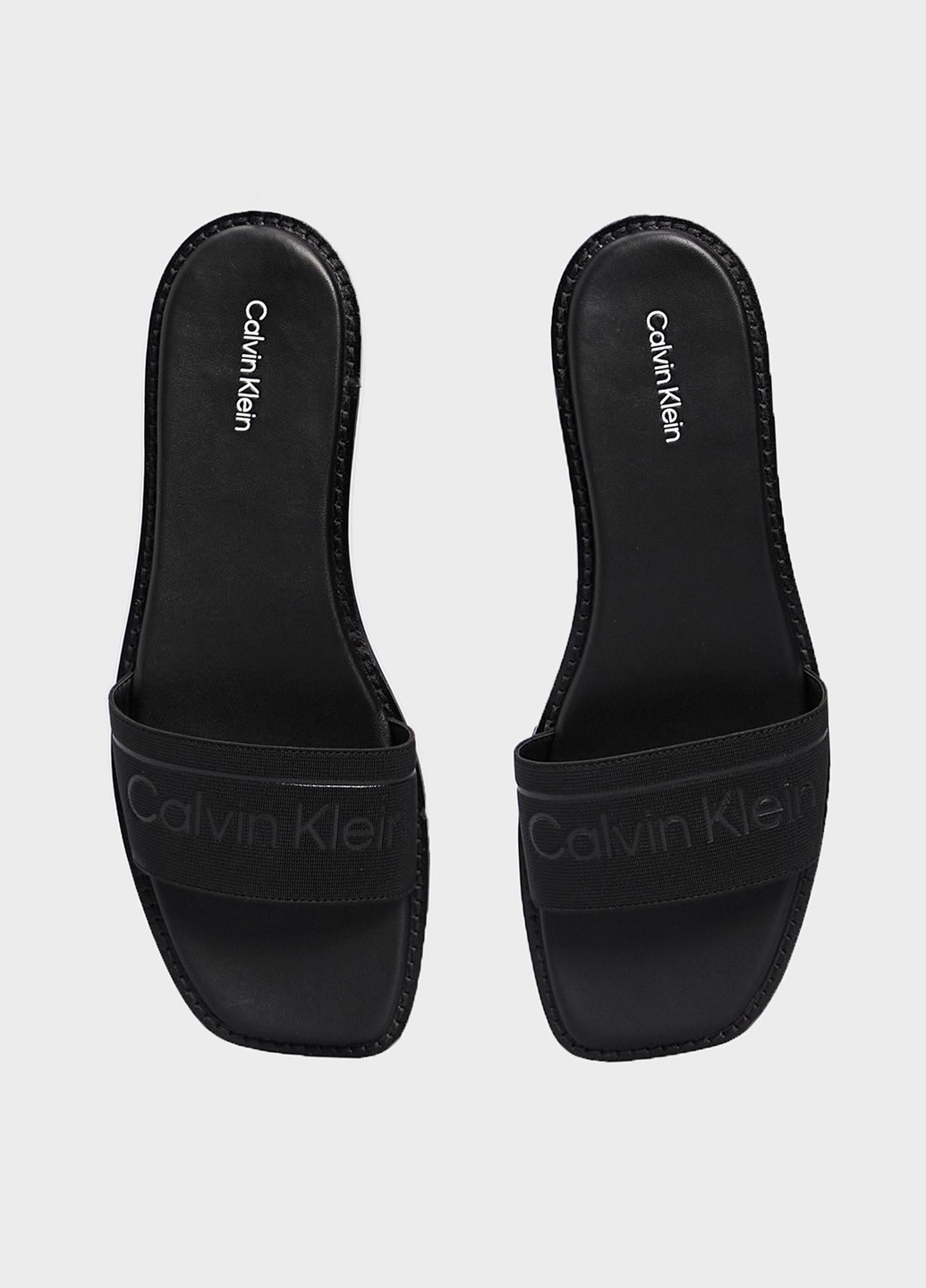 Черные шлепанцы Calvin Klein с логотипом
