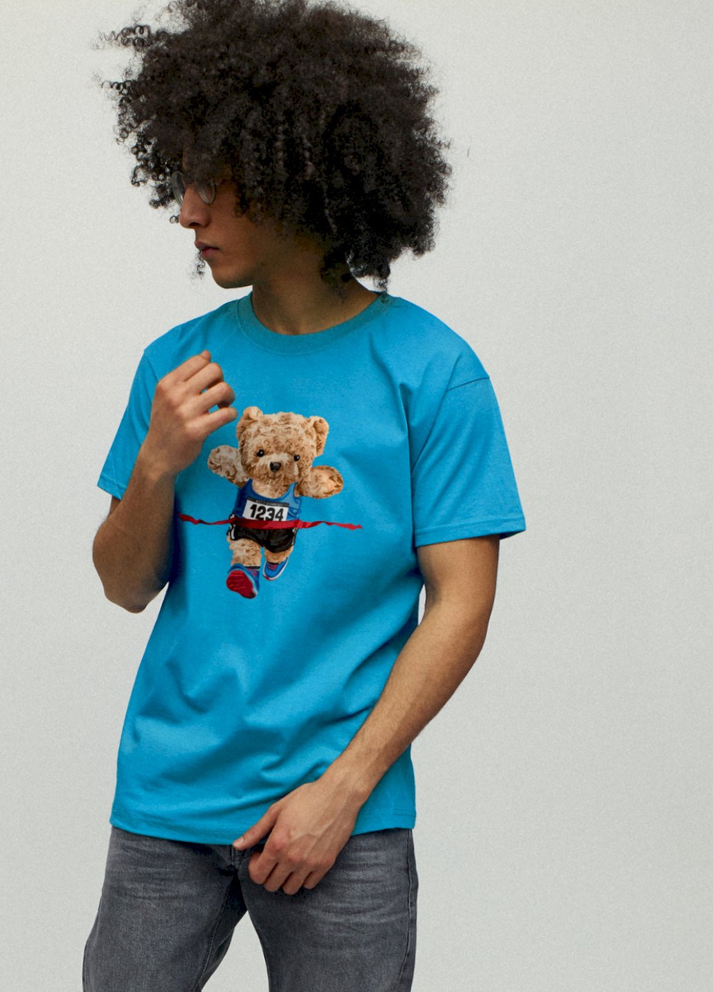 Светло-синяя футболка мужская YAPPI