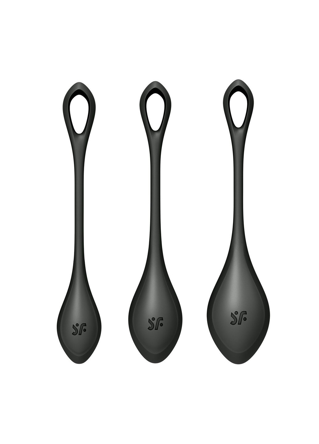 Набор йони бусин Yoni Power 2 Black, диаметр 2-2,5-3см, вес 22-44-73гр Satisfyer (252607213)