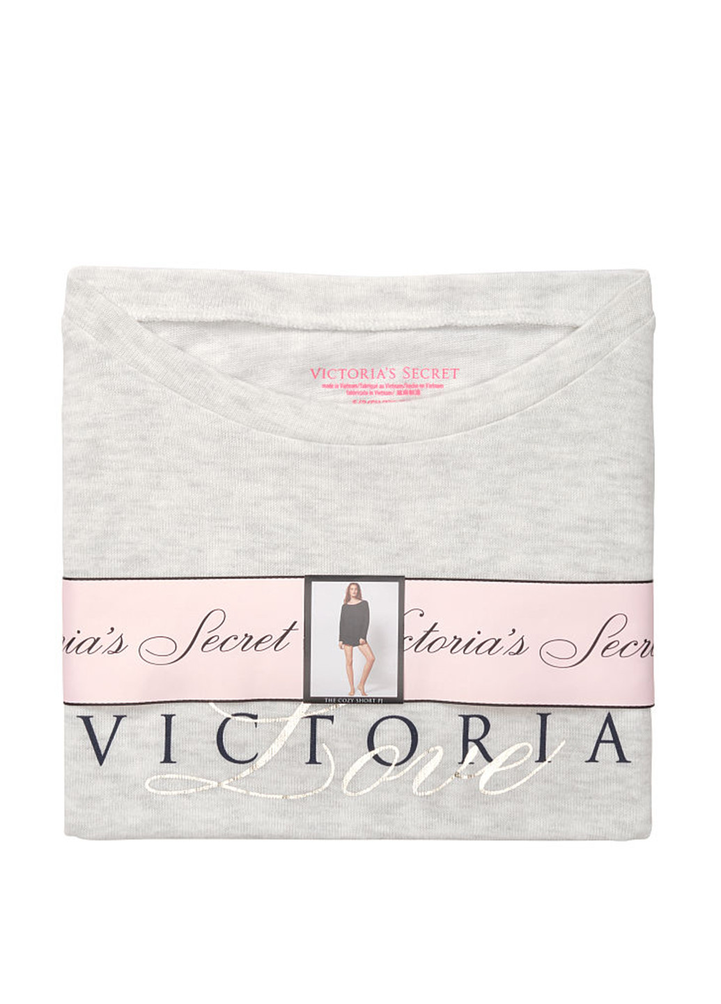 Світло-сіра всесезон піжама (лонгслів, шорти) лонгслів + шорти Victoria's Secret