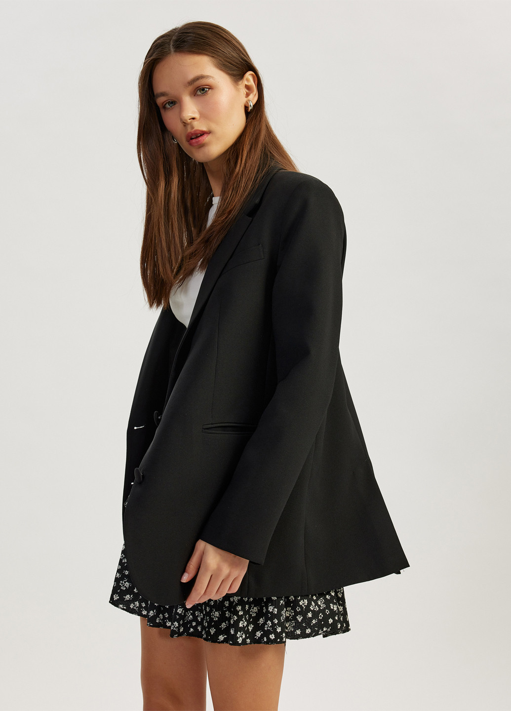 Черная кэжуал цветочной расцветки юбка KOTON клешированная