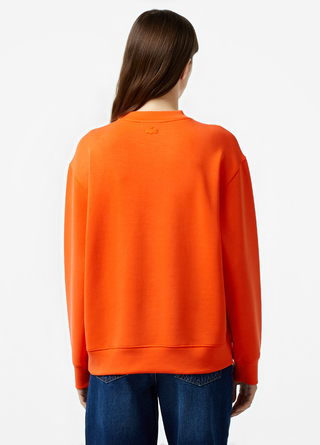 Оранжевый свитшот Lacoste рисунок нашивки (329694442)