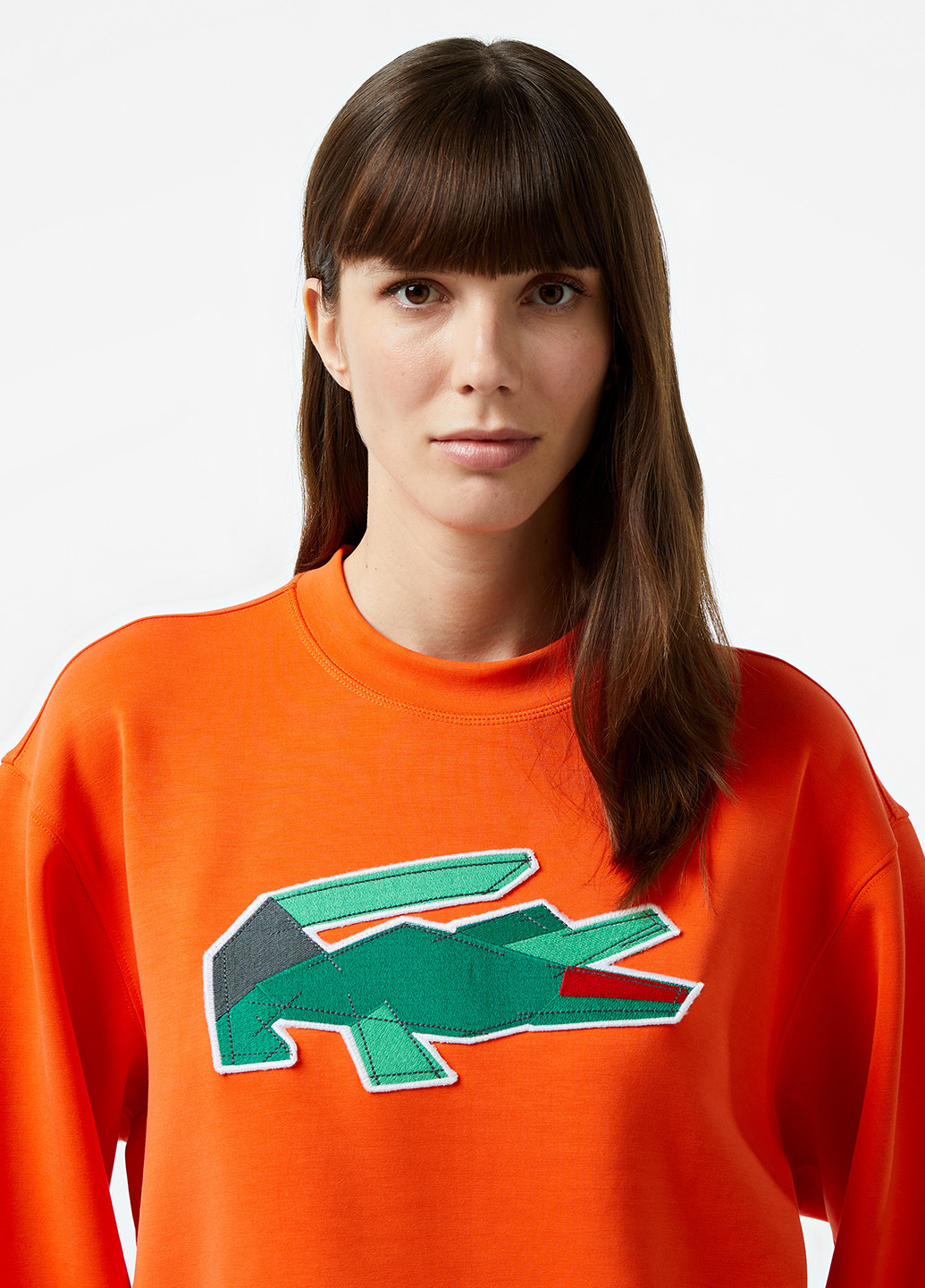 Оранжевый свитшот Lacoste рисунок нашивки (329694442)