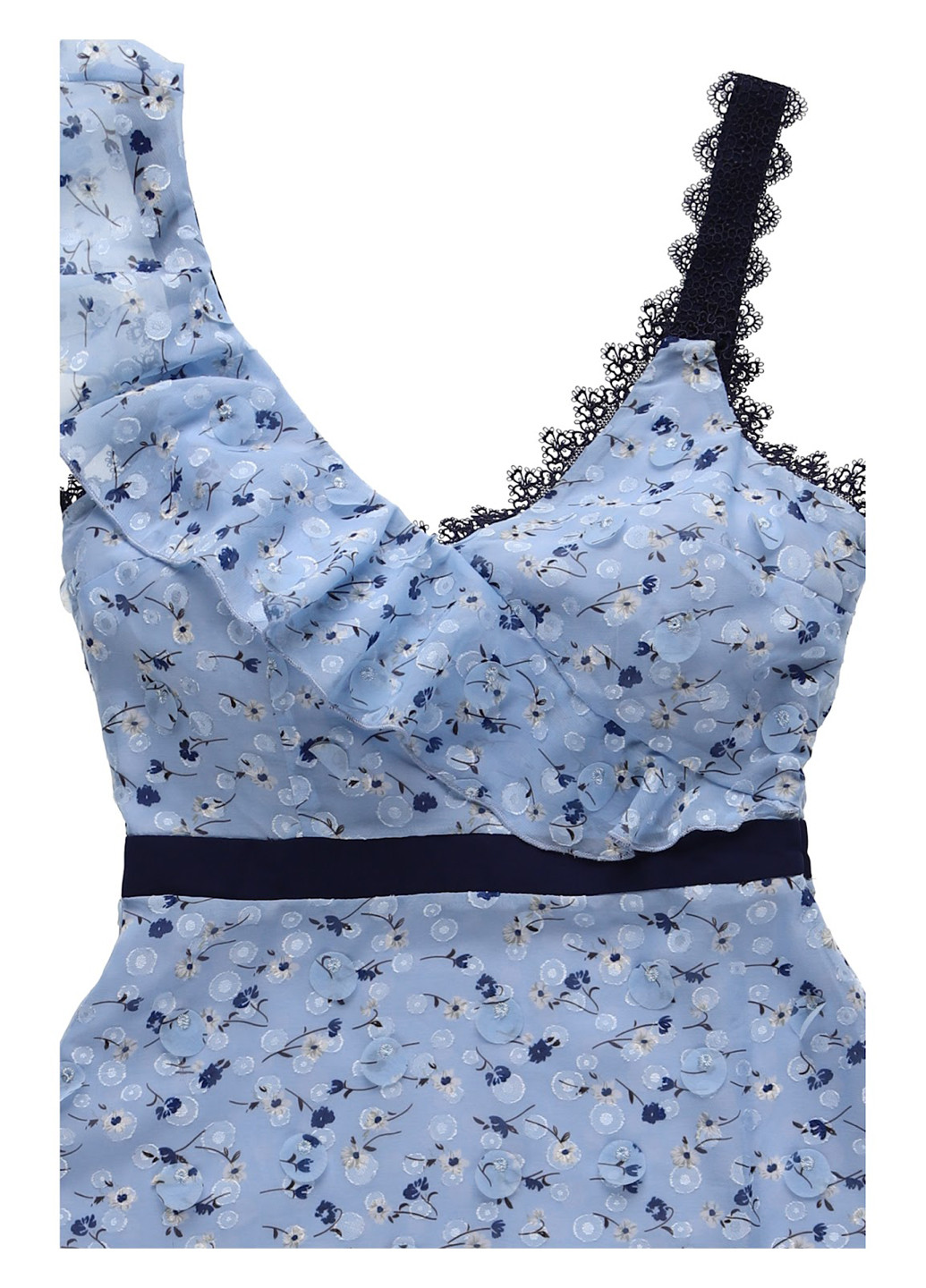 Блакитна кежуал сукня на одне плече Foxiedox з квітковим принтом