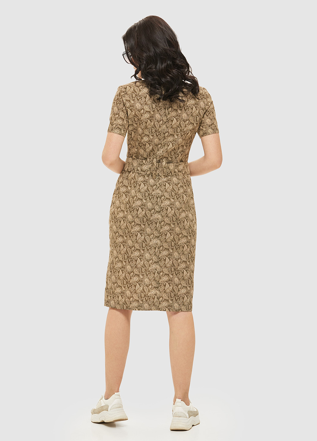 Оливковое (хаки) кэжуал платье рубашка MN с рисунком