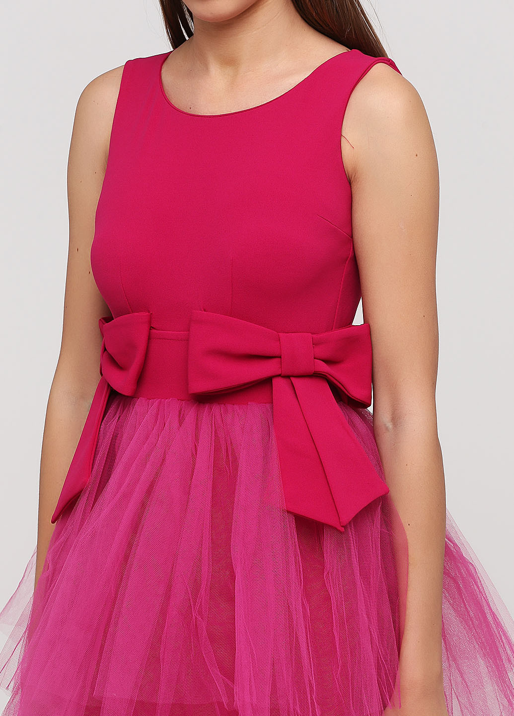 Розовое коктейльное платье бэби долл Rinascimento однотонное