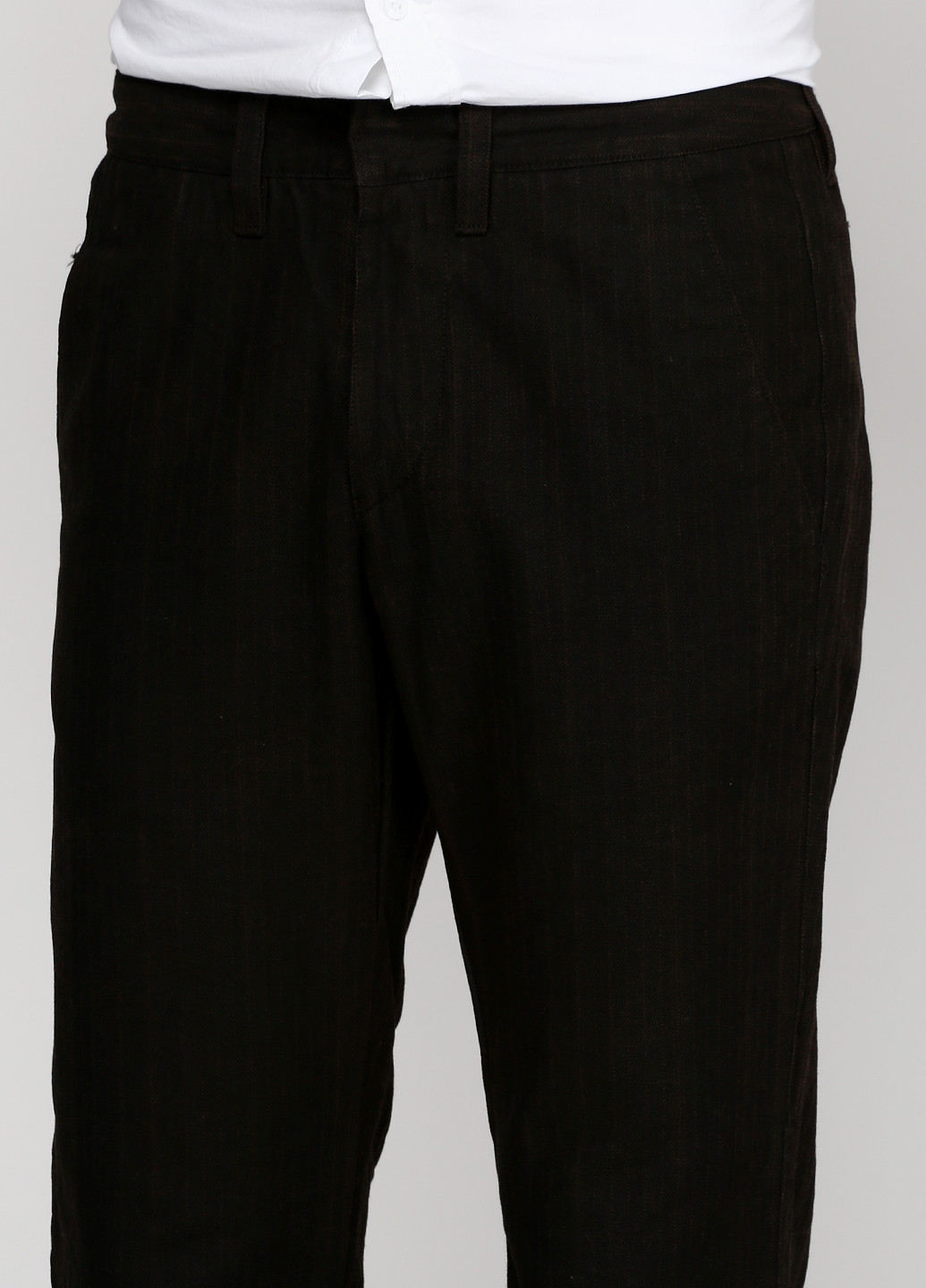 Темно-коричневые кэжуал демисезонные прямые брюки 525