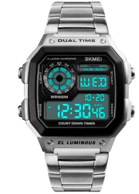 Мужские часы Ripple Silver 1335S кварцевые спортивные Skmei (229058516)