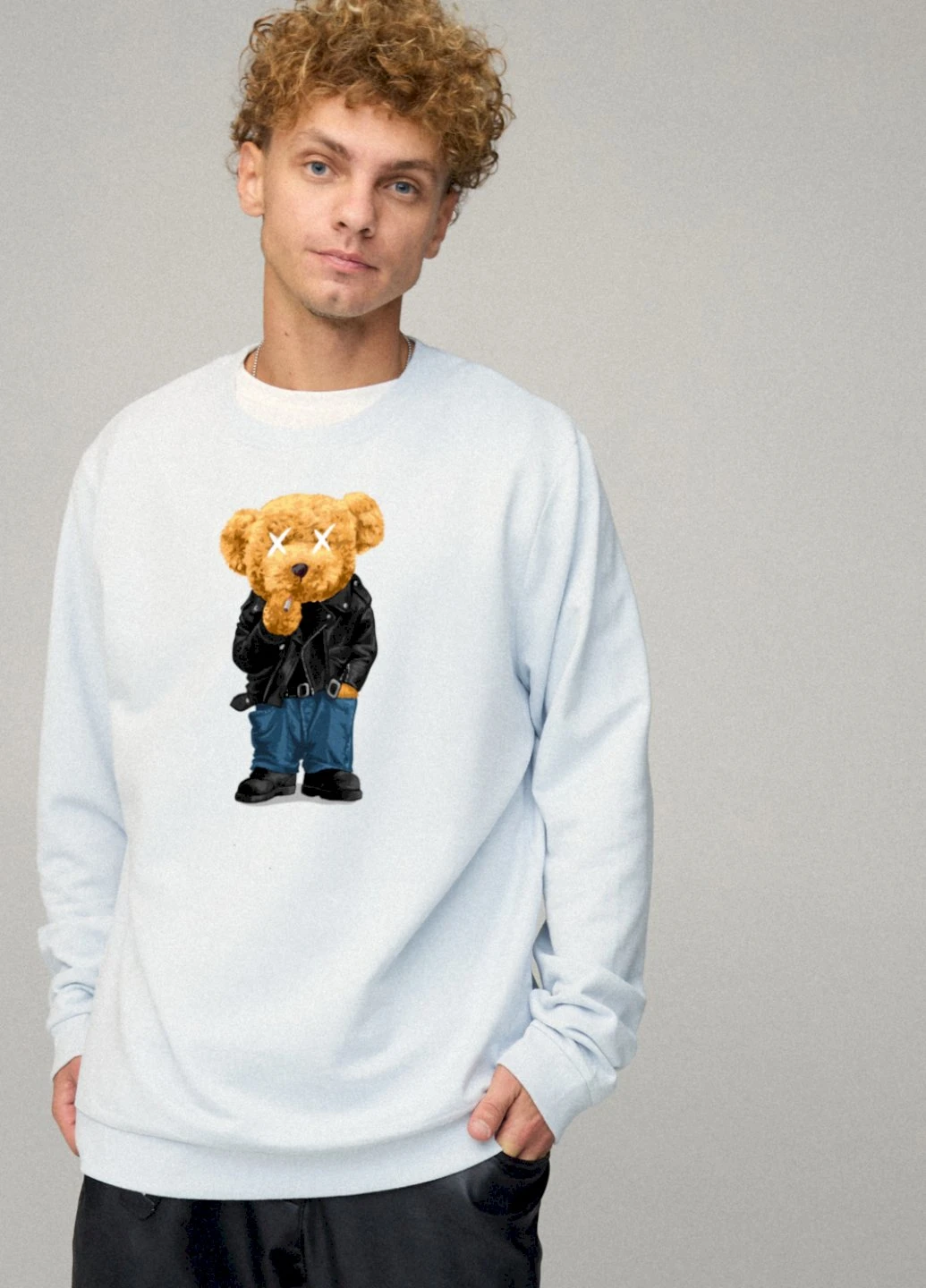 Светло-голубой свитшот мужской oversize /no flis/ YAPPI (252259200)