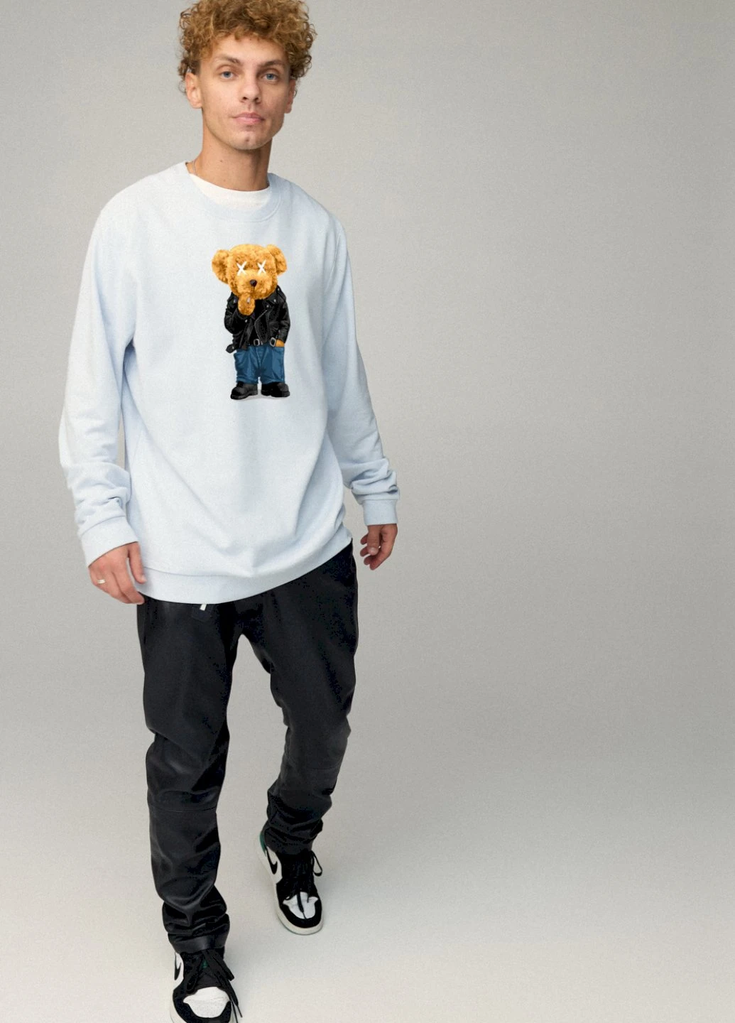 Светло-голубой свитшот мужской oversize /no flis/ YAPPI (252259200)