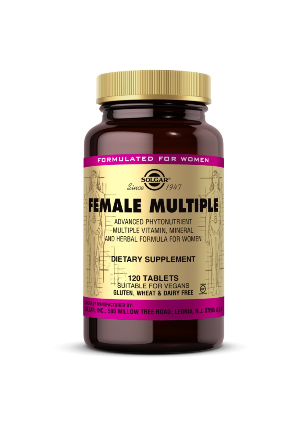 Вітаміни для жінок Female Multiple (120 табл) солгар Фімейл мультіпл Solgar (255410385)