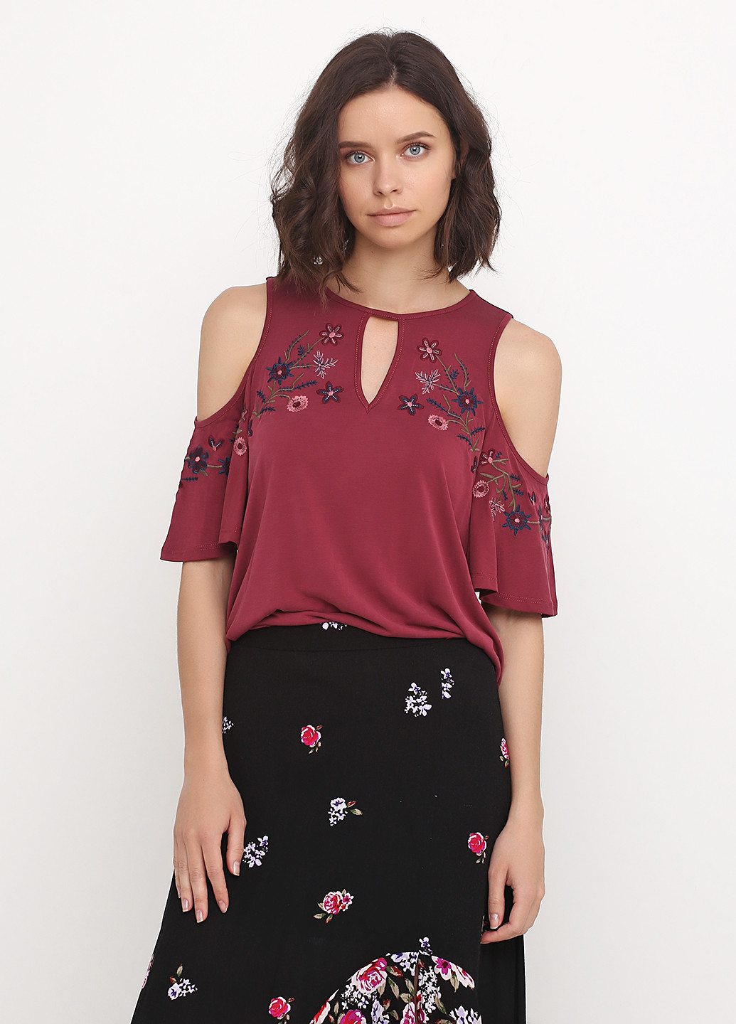 Бордовая летняя блуза Alya by Francesca`s