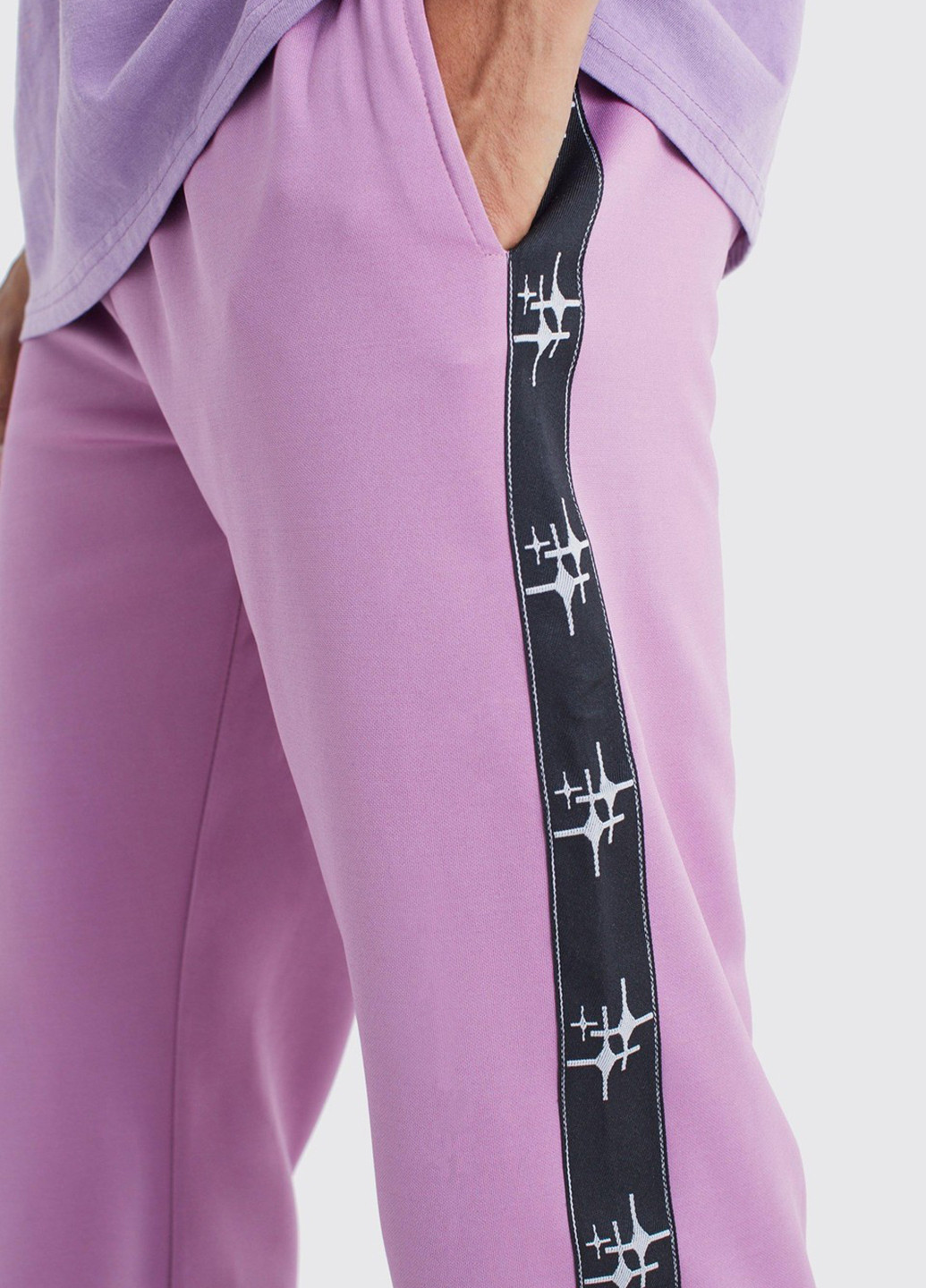 Фиолетовые спортивные демисезонные прямые брюки Boohoo